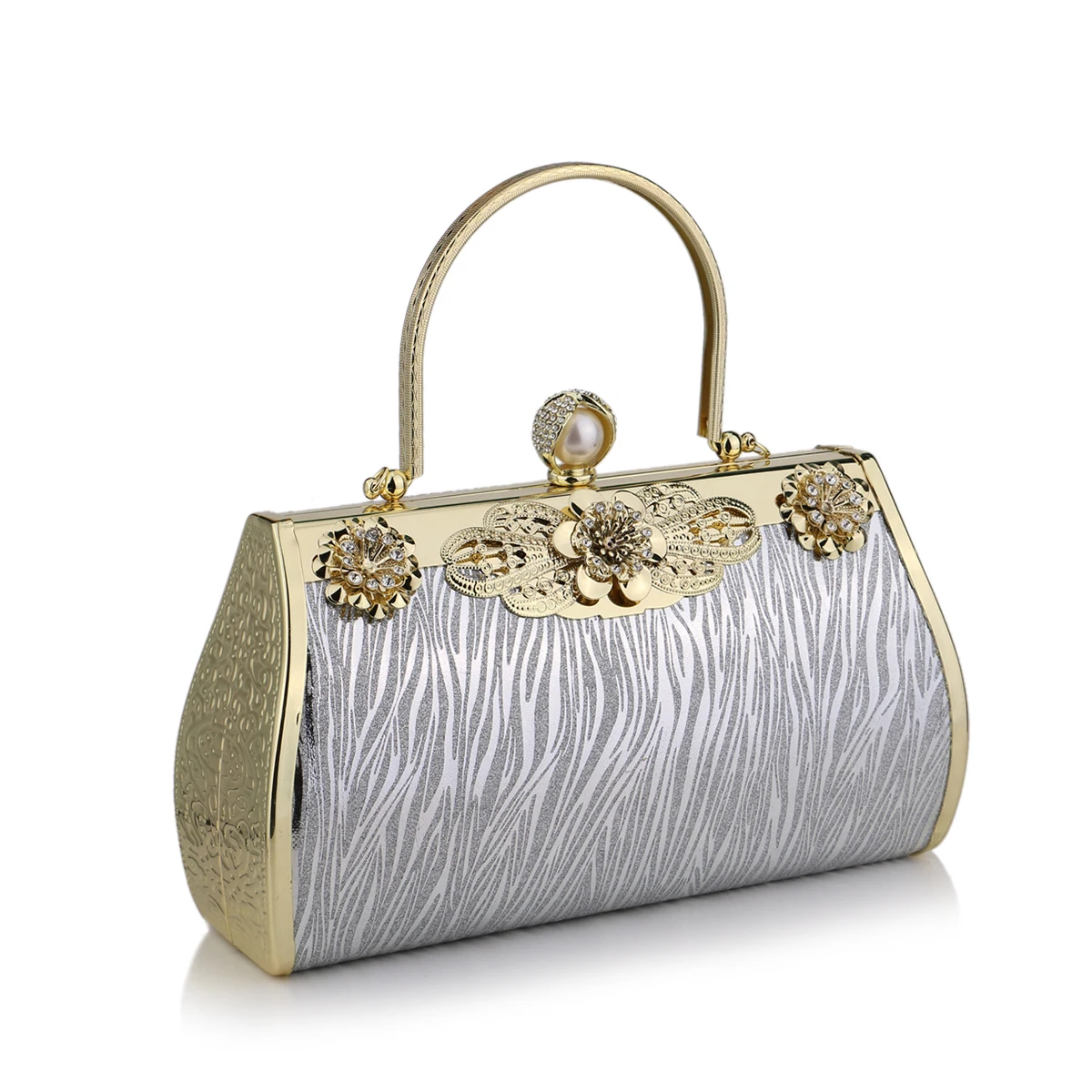 Pearl Metal Evening Clutch Handbags Purse for Wedding
