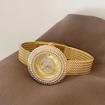 BS Watch Women Vintage Ladies Watches Luxury High Quality Fashion Quartz Wristwatches Diamond Large Dial Waterproof Watches
