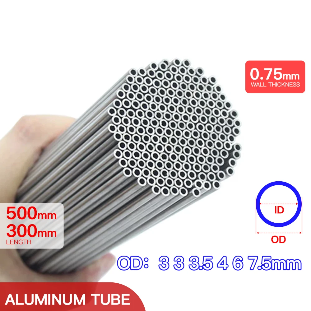 Aluminiumrohr, 0,75 mm Dicke, 3–7,5 mm Außendurchmesser, gerade, 300–500 mm lang, rund, 6063 Aluminiumlegierung, dünnwandiges Aluminiumrohr – Detail 1