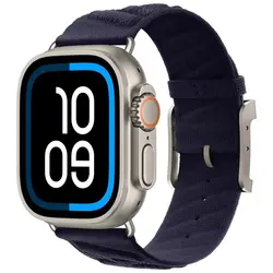 En Mer Bleu Nuit Nylon Loop Watchband Bracelet - Series 10 11 42mm (Blue)