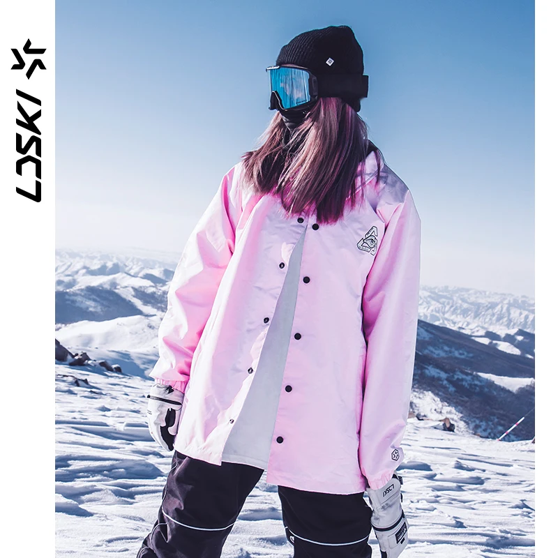 LDSKI Ski Jackets Women Men Winter Parkas Hoodies Elastic Cuffs Waterproof Windproof Snowboarding Outdoor Sports Ski Coach