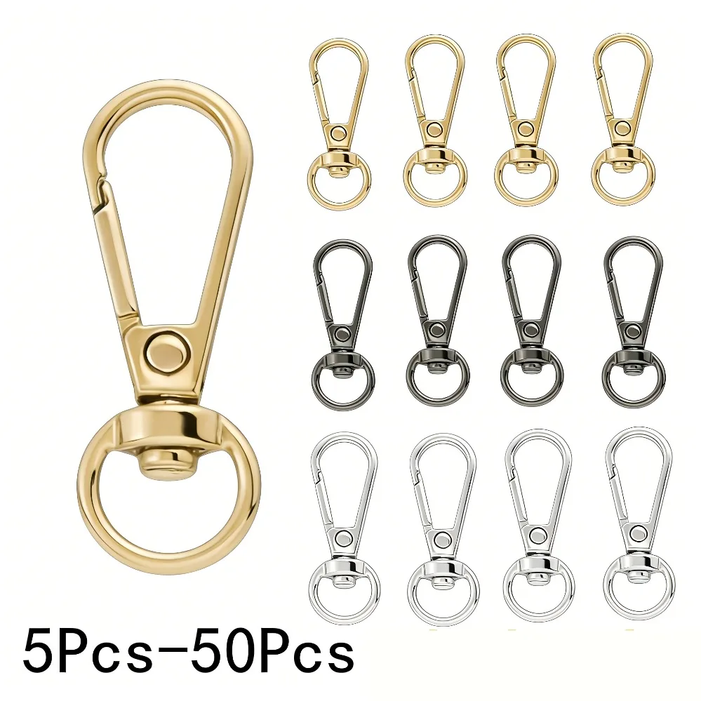 5-50개 9mm 금속 가방 버클 회전식 로브스터 클래스프 트리거 클립 스냅 훅 핸드백 걸이 키체인 DIY 바느질 액세서리