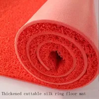 Large Red Silk Ring Thickened Carpet Floor Mat Welcome Door Mat Custom Cut Waterproof Non-slip Foot Mat PVC Washroom Floor Mat 1