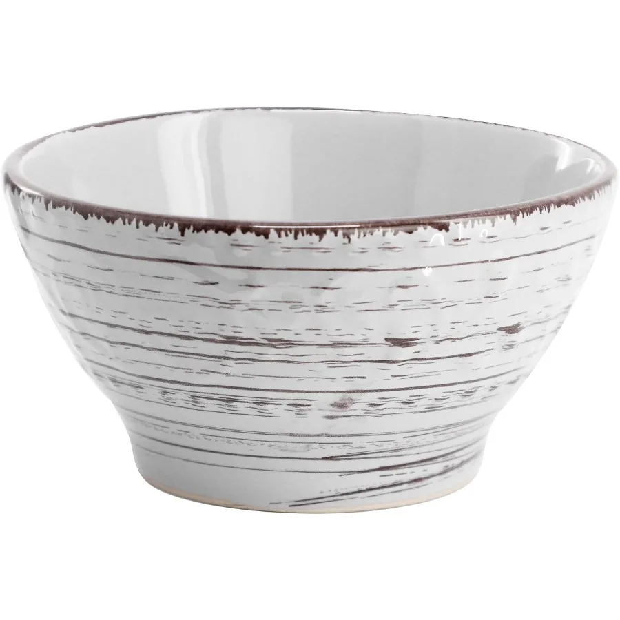 Malibu Calcite 16Piece Stoneware Embossed Pattern Reactive Glaze Light Gray Dinnerware Set for Home Dining Tables Elegant Serve 4