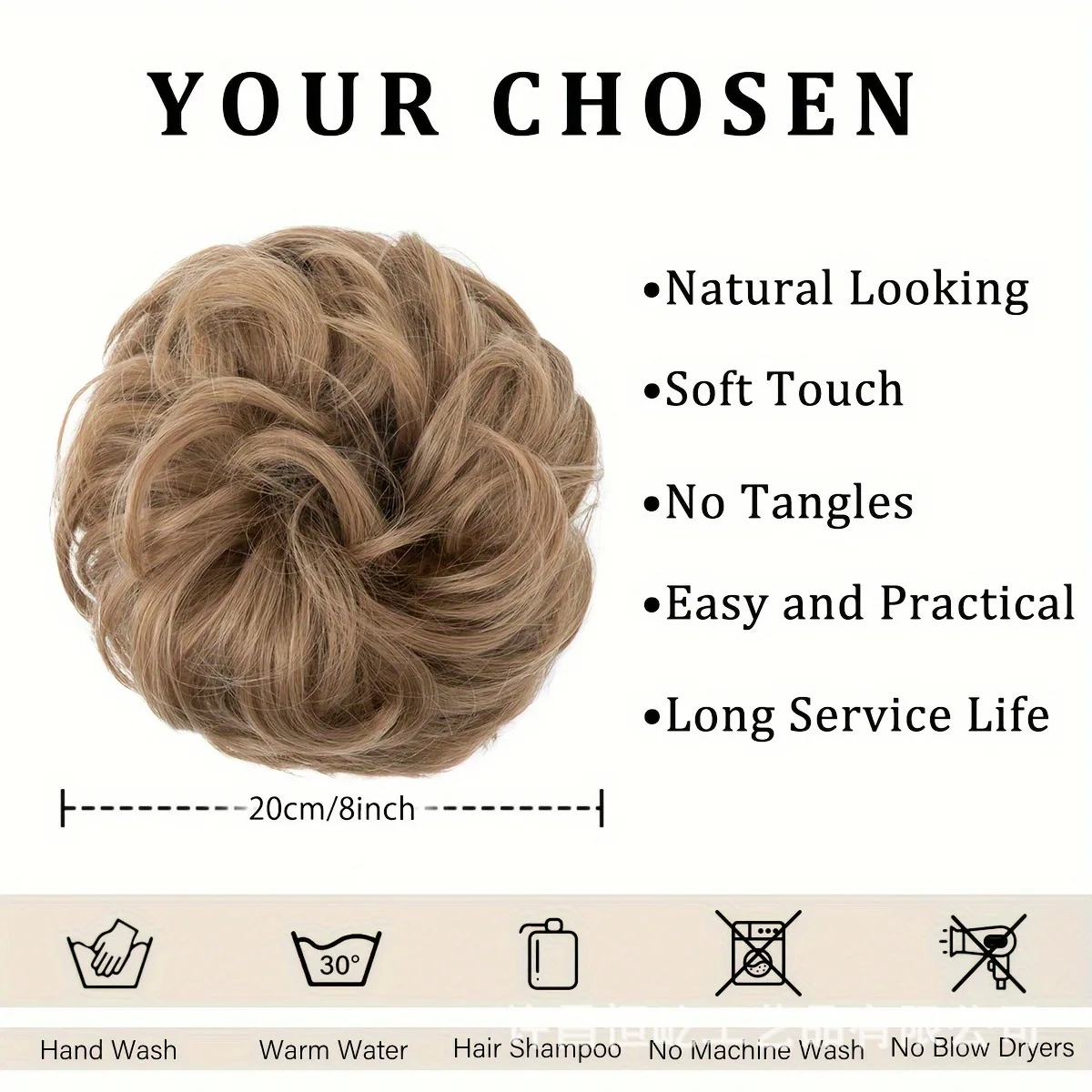 Ashely Synthetic Messy Hair Bun Extensions Curly Elastic short Hair Scrunchies Hairpieces Chignon Donut Updo Pieces females