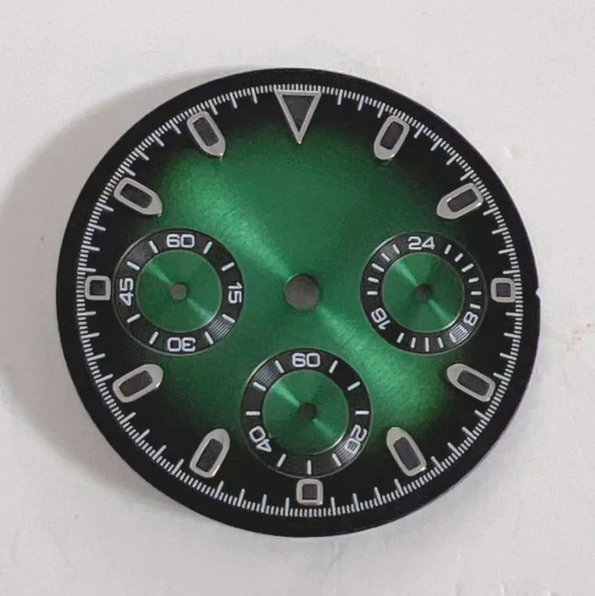 

VK63 Dial Black/blue/green/curry No Logo Green Luminous Dial 29.5mm Only Fits Japanese VK63 Quartz Movement Watch Accessories