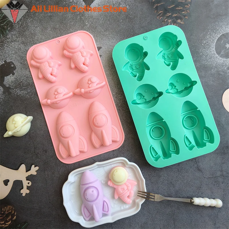 6 Company Astronaut Rocket 760 Silicone Mold Baking Cake Mold Pudding Bread Baking Pan Soap, cake mould