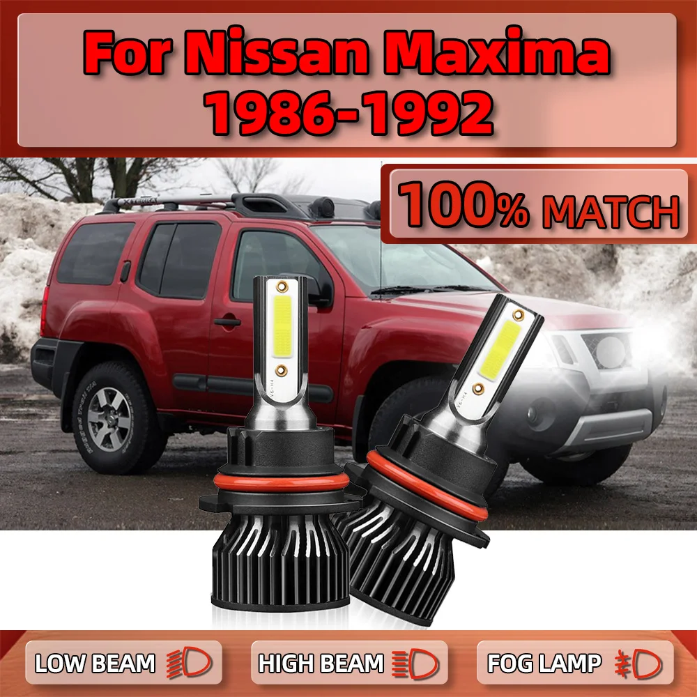 

120W 20000LM LED Car Headlight Bulbs 6000K White High Low Beam Auto Lamps For Nissan Maxima 1986 1987 1988 1989 1990 1991 1992