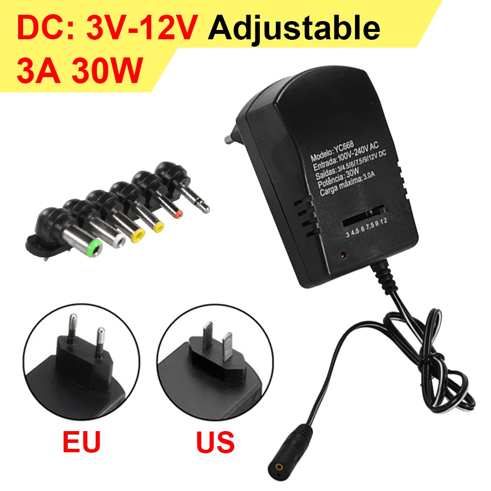 Universal Power Adapter 3v 4.5v 5v 9v 12v | Power Adapter Adjustable Us - Ac/dc Adapters - Aliexpress