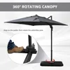 8FT Cantilever Patio Umbrella, Square Outdoor Offset Umbrella with 360° Rotation, Aluminum Hanging Umbrella with 3-Posi 3