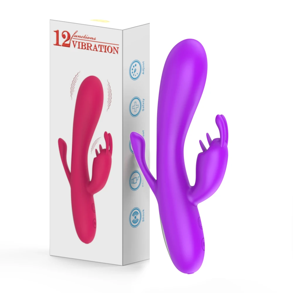 Rabbit Dual Motor Vibrator Anal Dildo Vibrator 12 Geschwindigkeiten Vibration Sexspielzeug für Frauen G-Punkt Massagegerät Clit_voghion.com