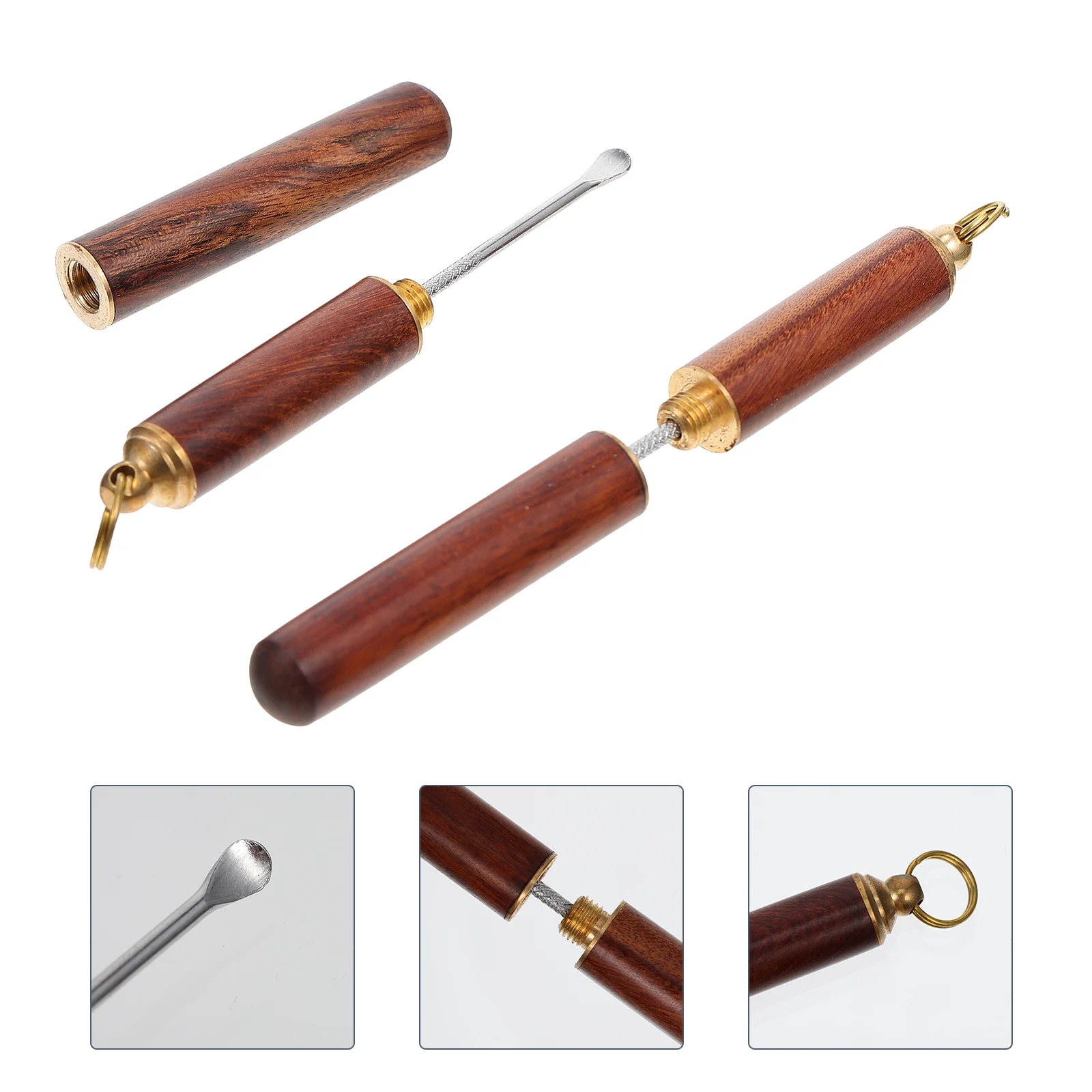 2 Pcs Wooden Ear Spoon Cleaners Portable Vacuum Wax Removers Cleanser Pick Crafts Removal Spoons Cleaning Gadgets 5