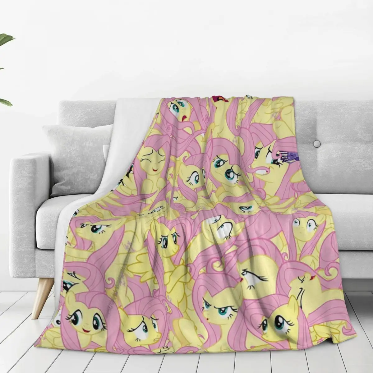 Fluttershy Mess Blanket Flannel Portable Sofa Throw Blankets For Home Bedroom Office Throws Bedspread Quilt 2