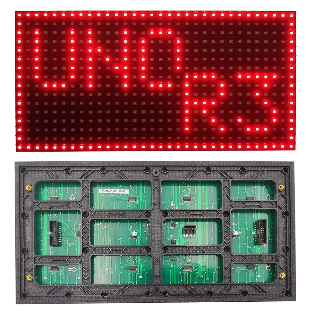 전문가용 단색 레드 LED 패널 P10 방수 발광 표시판 야외용 320*160mm SMD 모듈 자막 스크롤링