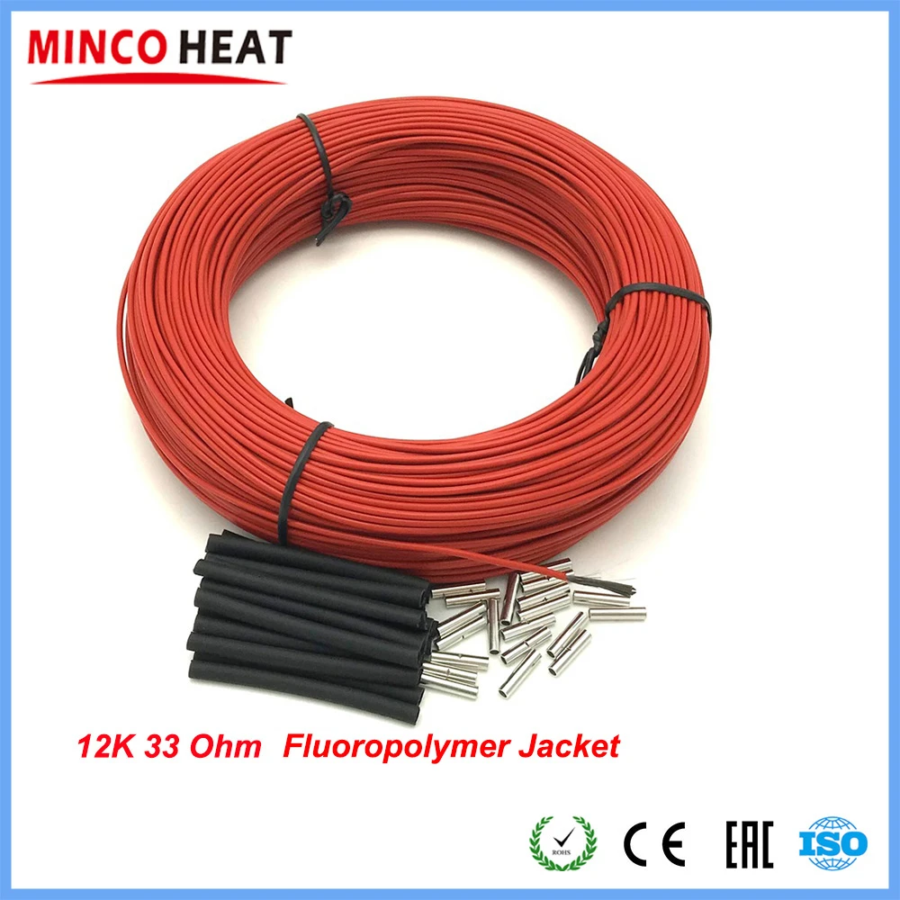 Fluoropolymer Carbon Fiber Heating Cable System 2mm 12k 33ohm Carbon