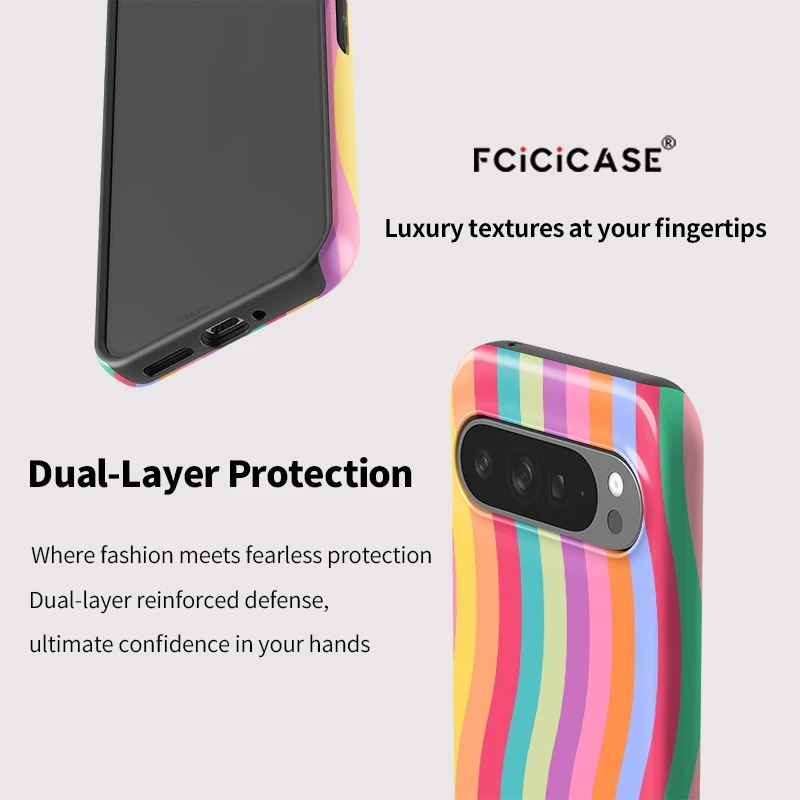 Colorful Lines Print Phone Case - Dual Layer Matte Bumper