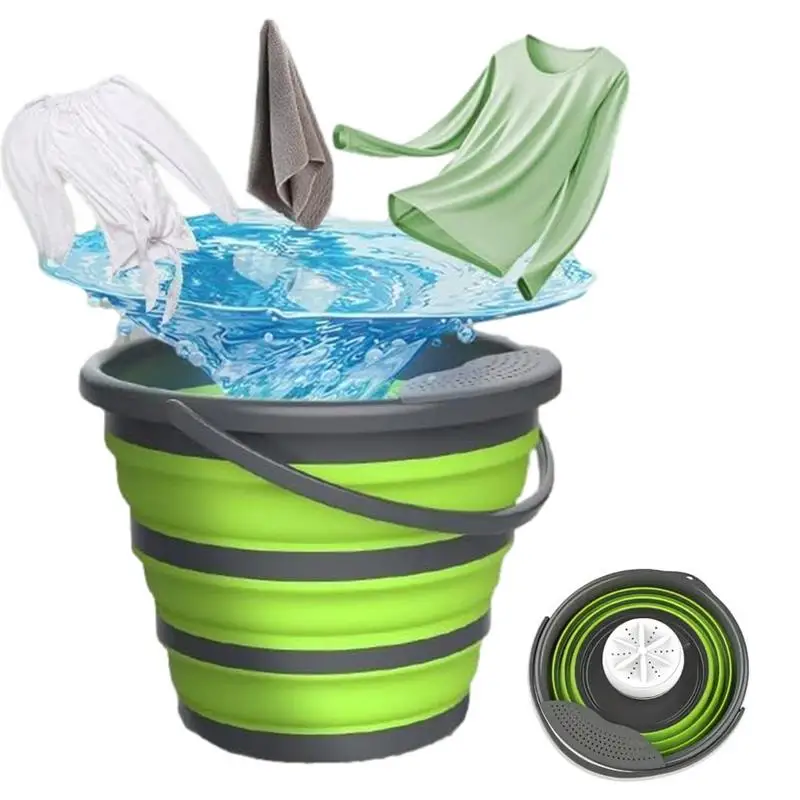 Lavatrice Pieghevole 10L Ad Ultrasuoni E Pulizia A Turbina Mini Lavatrice 24W Usb Powered Small Washer Pulizia Compatta