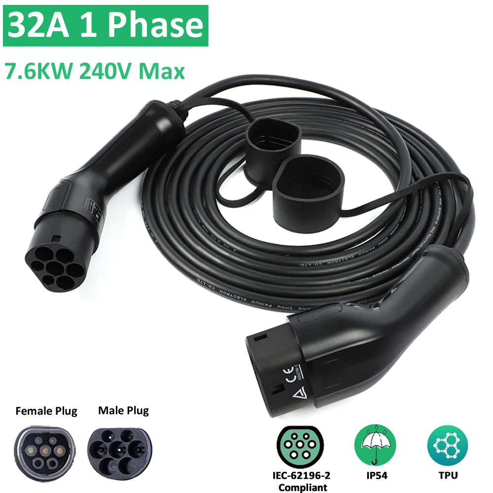 Cavo Di Ricarica Per Auto Ev Da 10M 32A 7Kw Monofase Eu Mennekes Mode 3 Tipo 2A Tipo 2 Per Stazione Di Ricarica Rapida Per Veicoli Elettrici