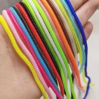 60cm Colors Data Cable Protective Sleeve Spring twine For Iphone Android USB Charging Earphone Case Cover Bobbin Winder 4