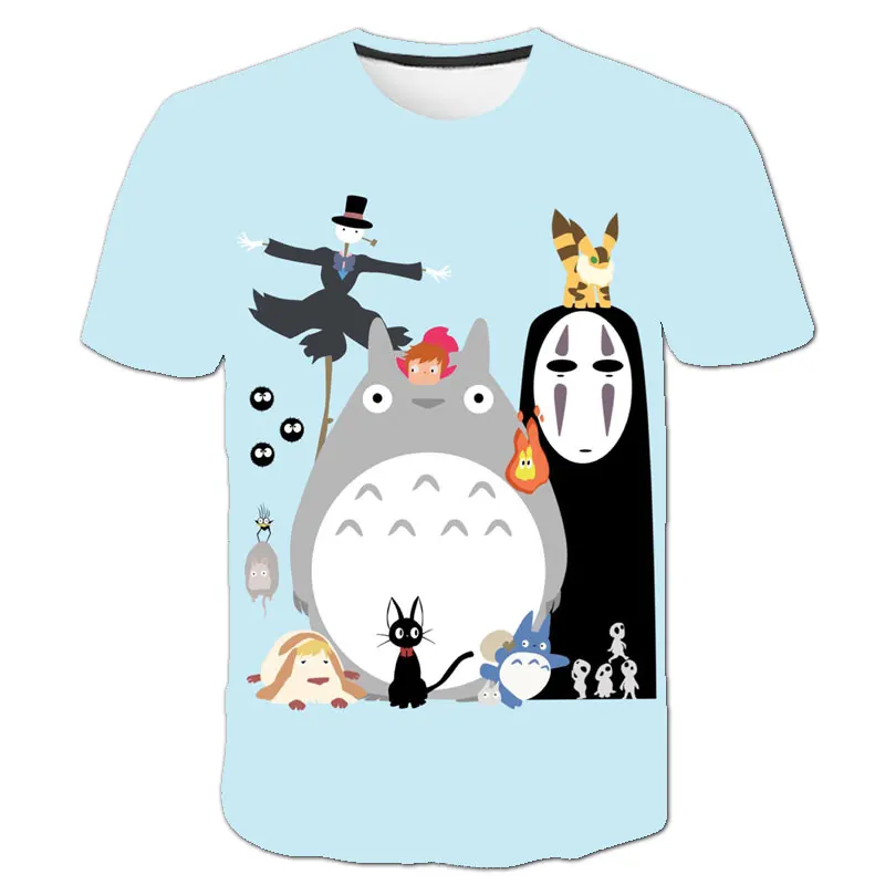 

My Neighbor Totoro 3D Boys and Girls Studio Ghibli T-shirt Printing Kawaii Hayao Miyazaki Hay T-shirt Cartoon Kids Clothes