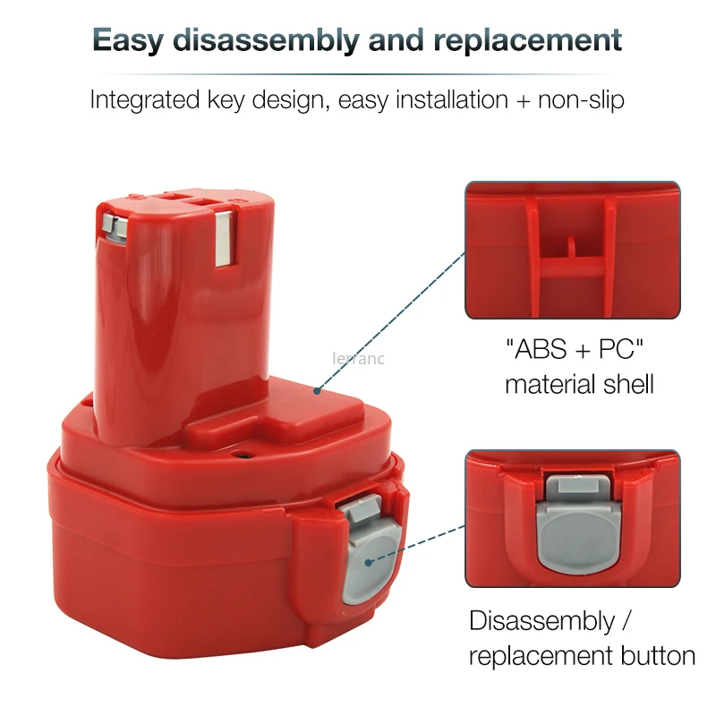 Bateria de Substituição para Makita Bateria sem Fio Ferramenta Pa12 1220 1222 1235 1233s 1233sb 1235a 6271d 12v 2000mah 2.0a 3.0ah - Image 6