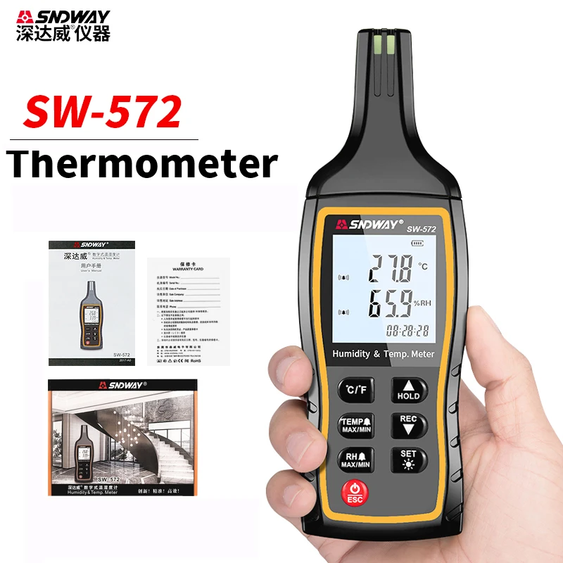 SNDWAYDigitalThermometerSW572HighPrecisionHumidityTemperature