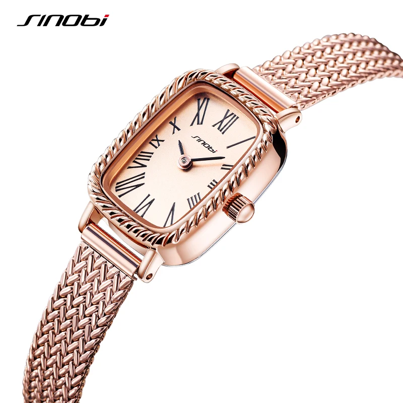 

SINOBI New Stainless Steel Ladies Watches Fashion Women's Quartz Wristwatches Original Top Elegant Woman Gifts Clock Reloj Mujer