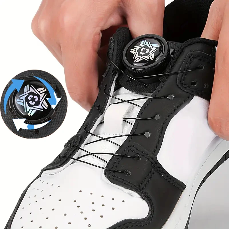NO Tie Wire rope Shoelaces,Rotating Button Shoe Laces Kit For Kids and Adult Spin Shoe buckle Fixed Buckle