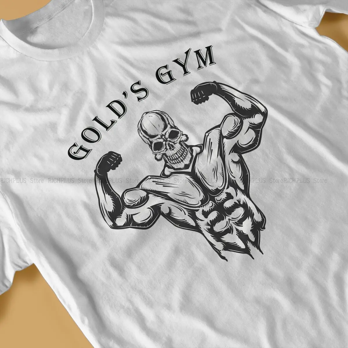 Golds Gym Men TShirt Bodybuilding Fitness Crewneck Tops Polyester