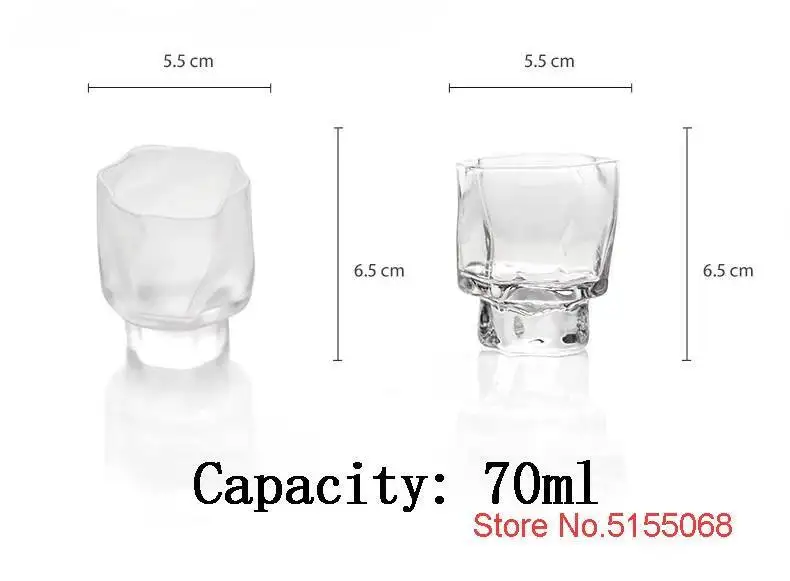 Description Picture 3 of itemJapanese Irregular Art Whisky Glasses 70ml Shot Glass Frosted Color Crystal Dassai Sake Cups Rhum Beer Liquor Small Wine Tumbler
