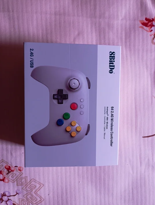 8BitDo N64 2.4G ワイヤレスゲーミングコントローラー ゲームパッド、オリジナルN64コンソール用アダプター付き、アナログ3D、Windows対応
