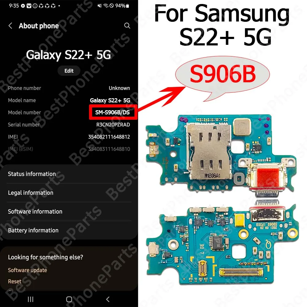 Premium Charging Port USB Connector Replacement for Samsung Galaxy Smartphones