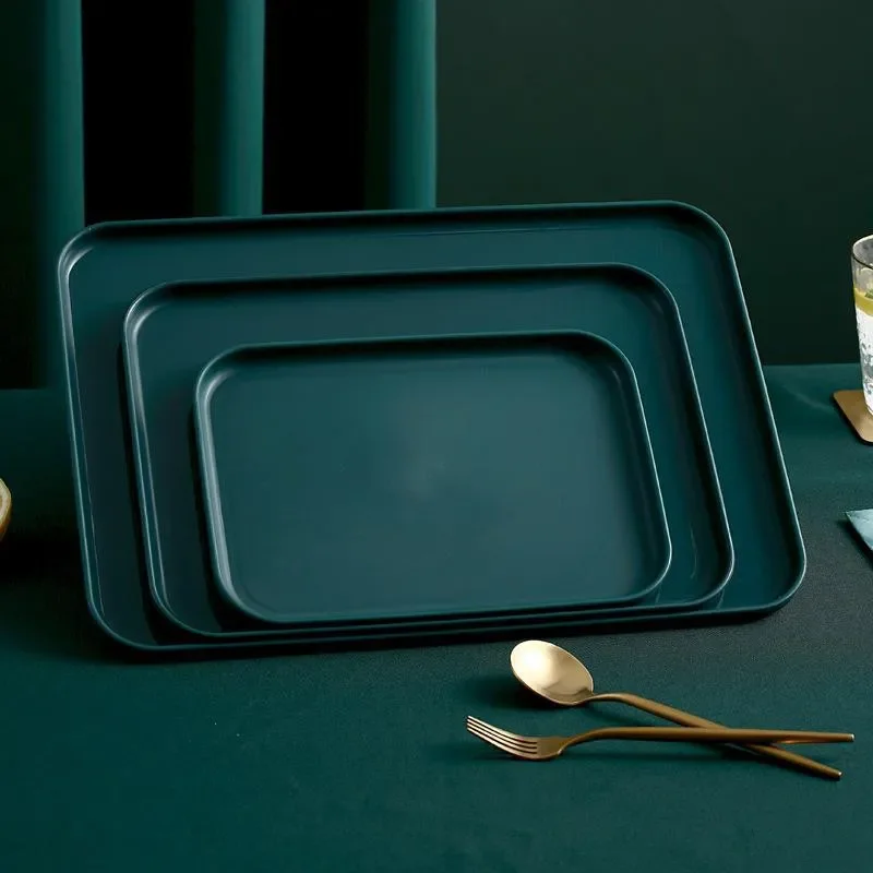 

Rectangular Household Barbecue Creative Fruit Storage Plate Pastry Baking Dish Kitchen Utensil Nordic Style Food Shallow Tray