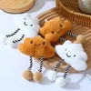1Pcs Kawaii Plush White Cloud Stuffed Doll Toy Pendant Keychain Backpack Hangings Charms Car Keyring Decoration Gifts 3