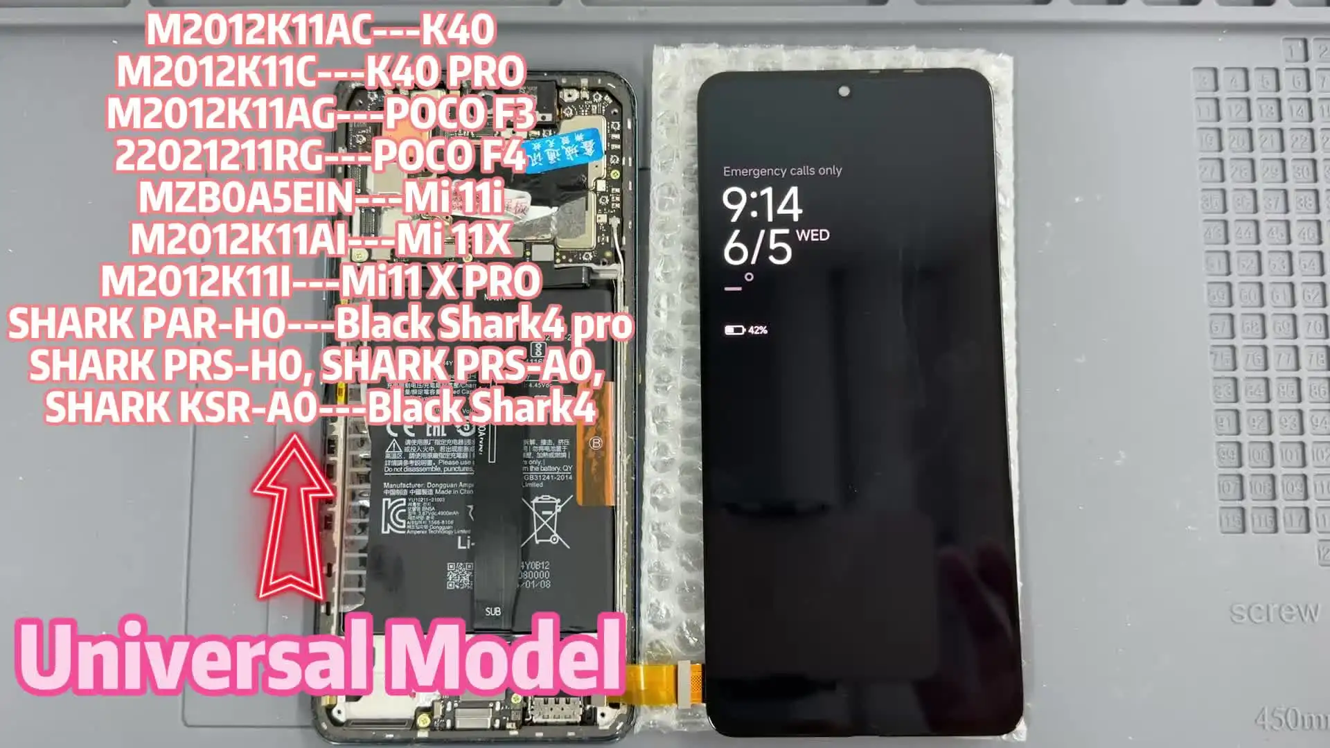 Super Amoled Poco F3 Screen Replacement, for Xiaomi Poco F3