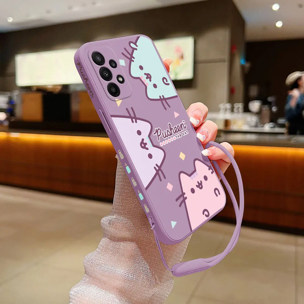 Nette Cartoon Katze Fall Für Samsung A54 A34 A73 A53 A33 A23 A14 A13 A03 A04 A04S A72 A52 A52S A32 A22 A12 A71 A51 4G 5G P-Pusheens – Detail 8
