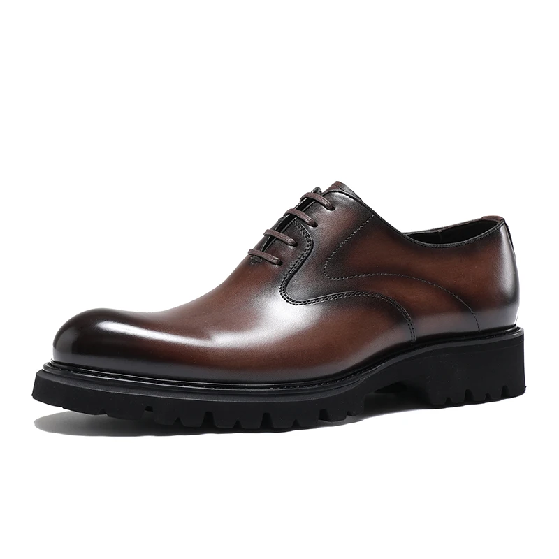 Men's Shoes Work Wear Laces Style Leather Make Oxford Size 45 Marriage High-end