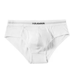 Men Rib Cotton Underwear Pouch Bulge Comfortable Breathable Briefs U-Convex Panties Sexy Middle Rise High Elastic Comfy Lingerie
