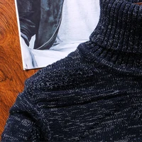 YJKVUR 2024 New 100% Cotton Knit Turtleneck Thick Sweater Men Vintage Winter Warm Knitwear Classical Pullovers Knit Jumper 4