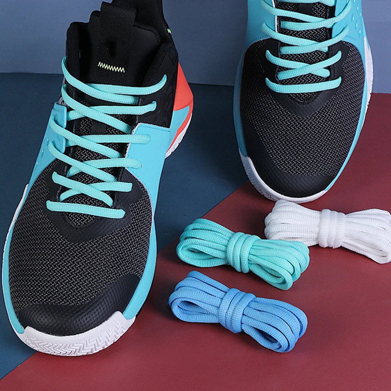 NEWRoundShoelacesFofBasketballSneakersShoeLacesBlackWhite
