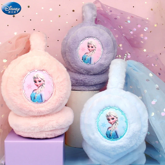 Disney-orejeras cálidas para niñas y mujeres, orejeras de felpa Kawaii para  niños, orejeras lindas, calentador