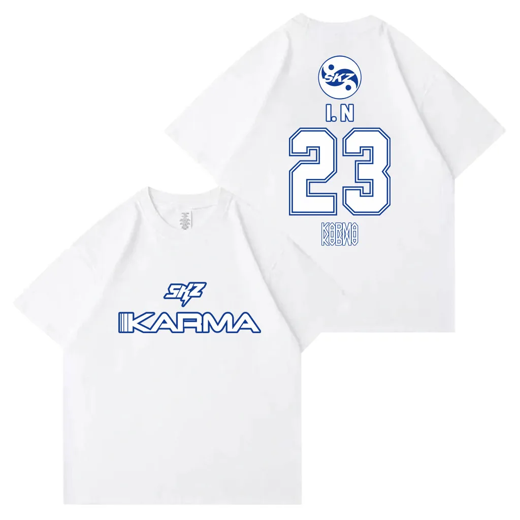 Kpop Stray 2025 Das 4. Album KARMA Kpop Mode Lose T Shirt Männer Frauen Casual Baumwolle Gemütliche K-pop Kurzarm Top – Detail 16