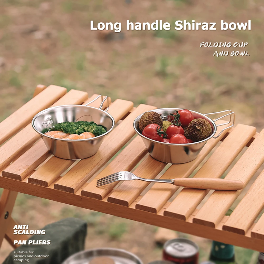 Stainless Steel Foldable Food Bowl for Camping Hiking Picnic