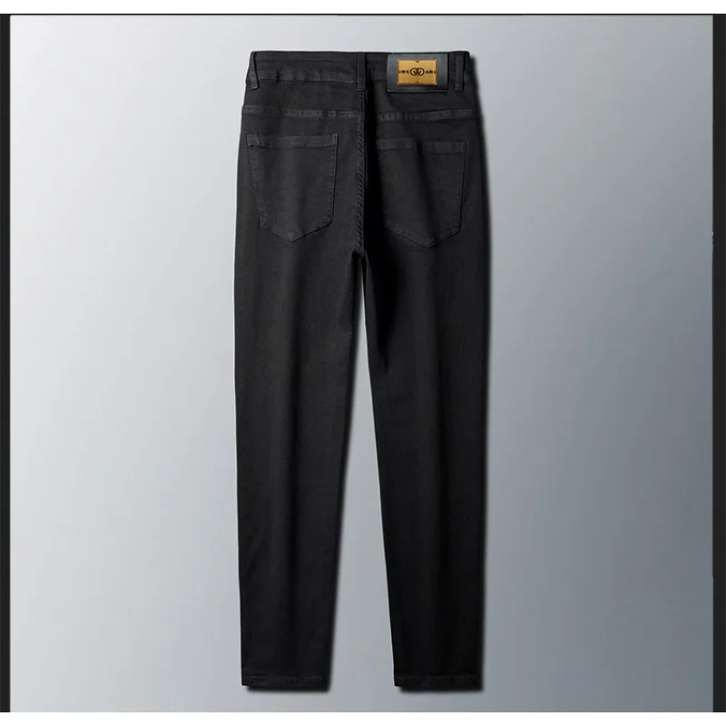Spring and Summer Black Jeans Men's Trendy High-End Business Stretch Slim Fit Skinny and All-Matching Fashion Casual Trousers