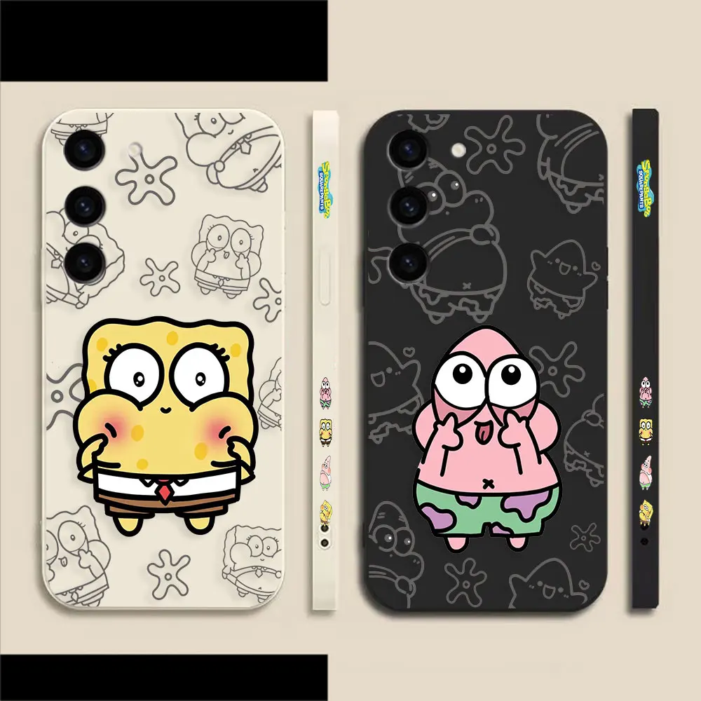 

Mini S-SpongeBob S-Squarepants Phone Case For Samsung S23 S22 S21 S20 FE S11 S11E S10 S10E S9 Ultra Plus 4G 5G Case Fundas Shell