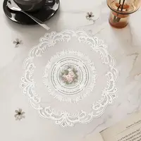 Retro Lace Placemats Handmade Embroidered Table Lace Tablecloth Pastoral Coaster Mat European Bedside Table Placemat Exquisite 2