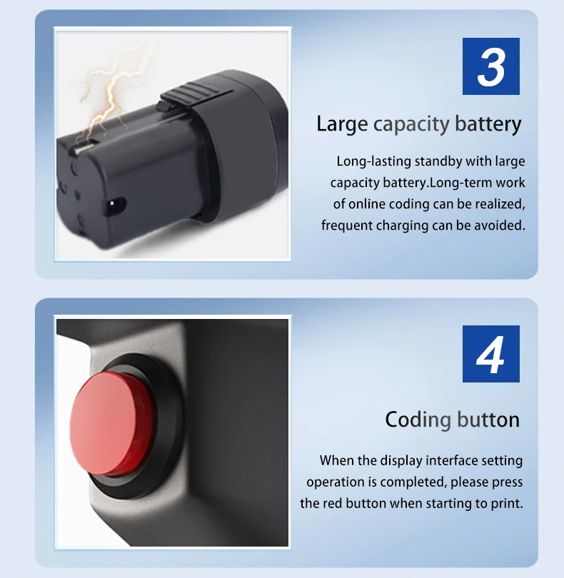 1760PLUS 12.7/25.4MM Portable Handheld Inkjet Printer with Fast-Drying Ink Text