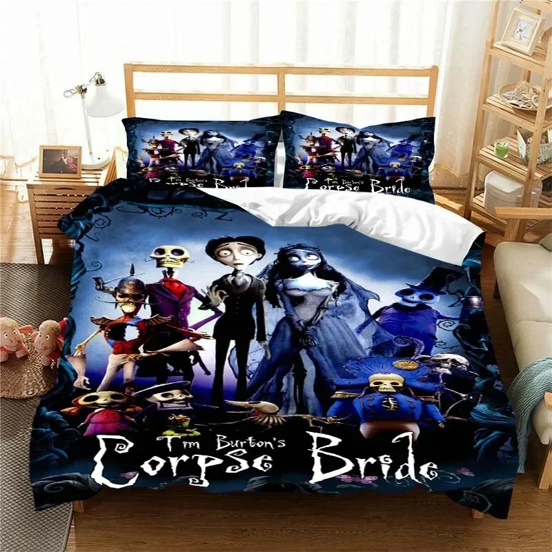 love animated film corpse bride Bedding Set Single/Twin King Duvet Cover home Bedroom Decor Bedspread Pillow Cover 3