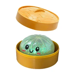 Sparkling Glitter Dumpling Stress Relief Squishy Toy with Box (Green)
