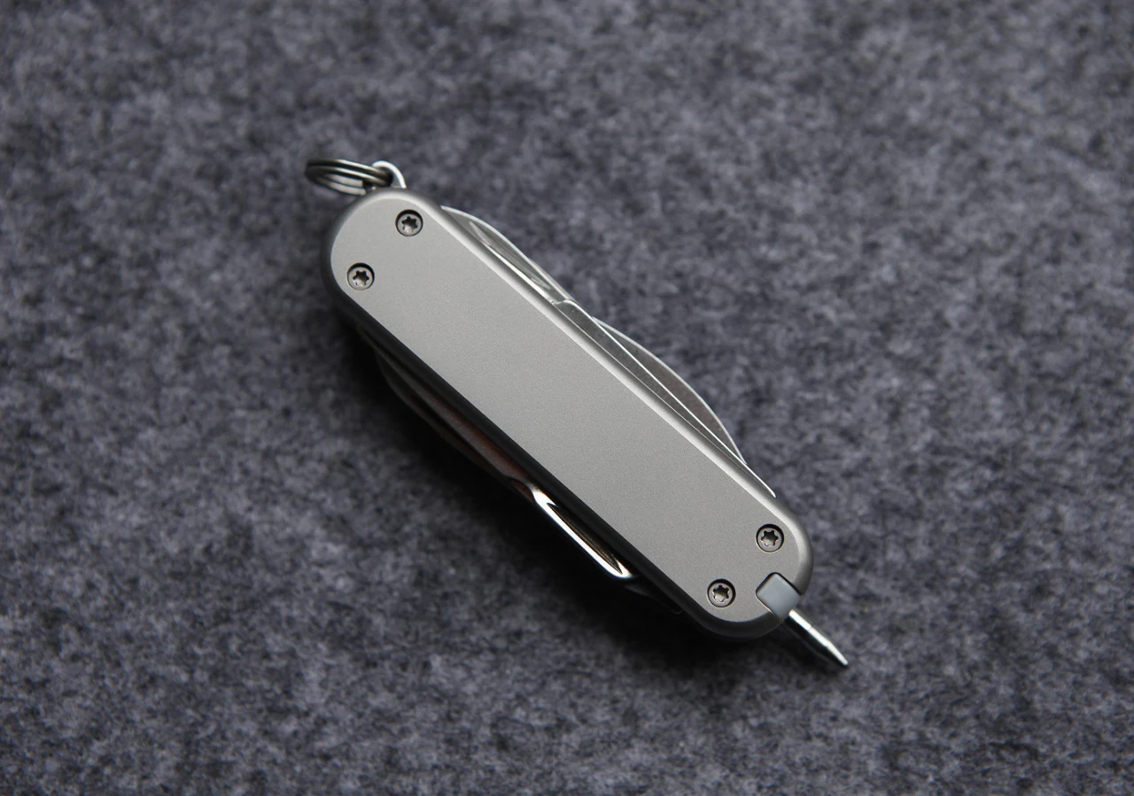 

1 Pair Hand Made Titanium Alloy Scales for 58mm Victorinox Swiss Army MiniChamp Knife (Knife NOT Included)